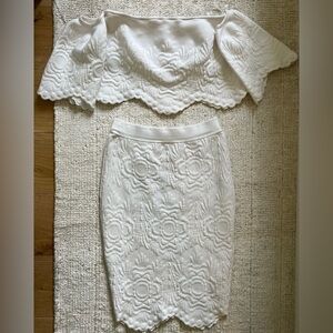 Ronny Kobo white knit set SZ M